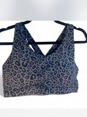 Women’s Leopard Print Sports Bra - Gray
